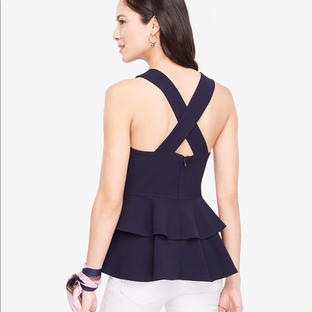Ann Taylor Crossback Peplum Tank